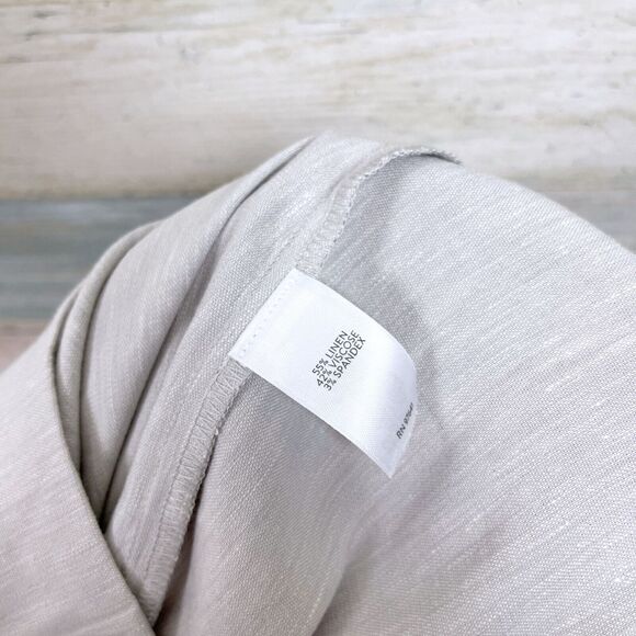 J Jill Linen Stretch Button Hem Ankle Pants Gray Womens MP Medium Petite - Picture 8 of 11